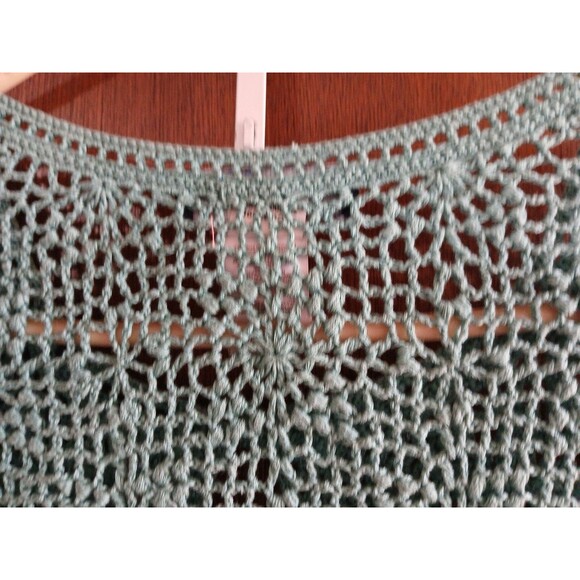 Jones Of New York Sleeveless Crochet-Knit Cardigan Sweater Turquoise W-2x [$109) - Picture 10 of 16